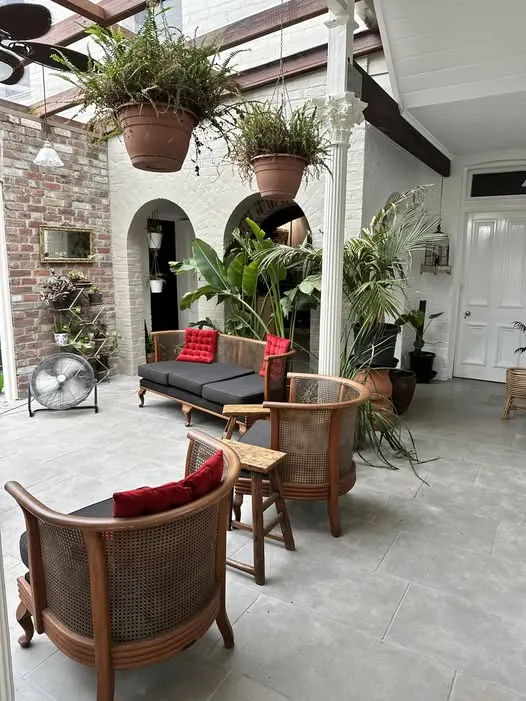 Freshly painted alfresco and sunroom in a Newcastle home