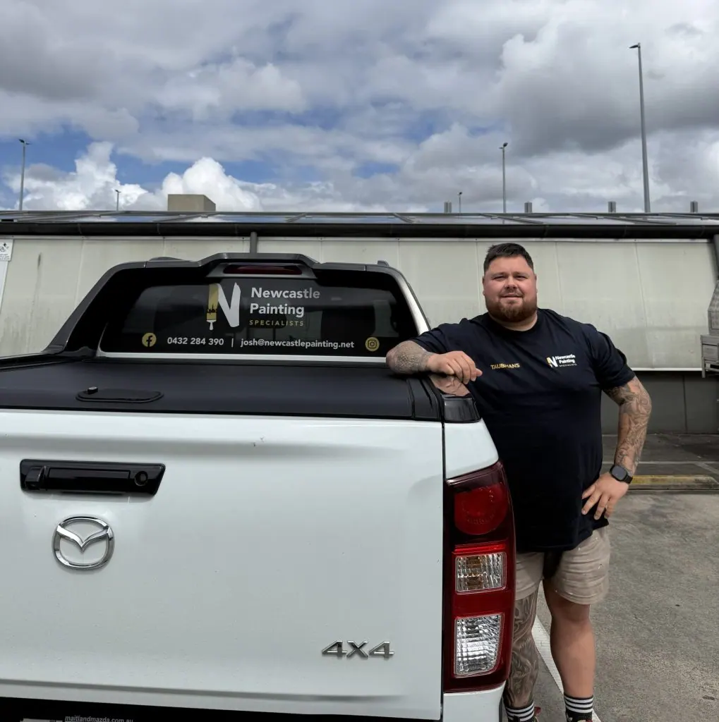 Josh, owner of Newcastle Painting Specialists, on site in Newcastle